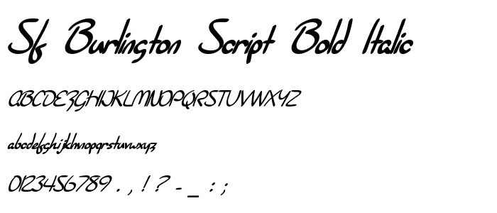 SF Burlington Script Bold Italic font